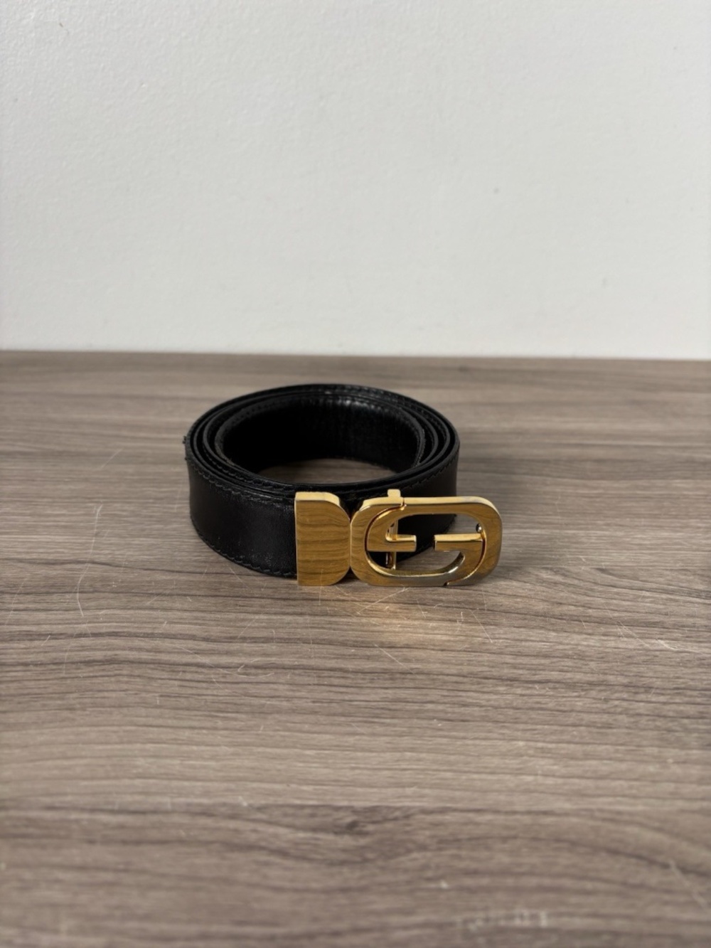 Gucci Belt Black / Gold * GG VINTAGE* Authentic Unisex